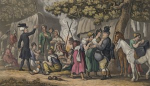 Dr Syntax and the Gypsies（アクアチント） 作： Thomas after Rowlandson